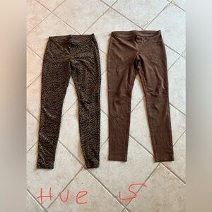 Hue leggings new no tags size small (2) high waist cheetah & brown faux suede